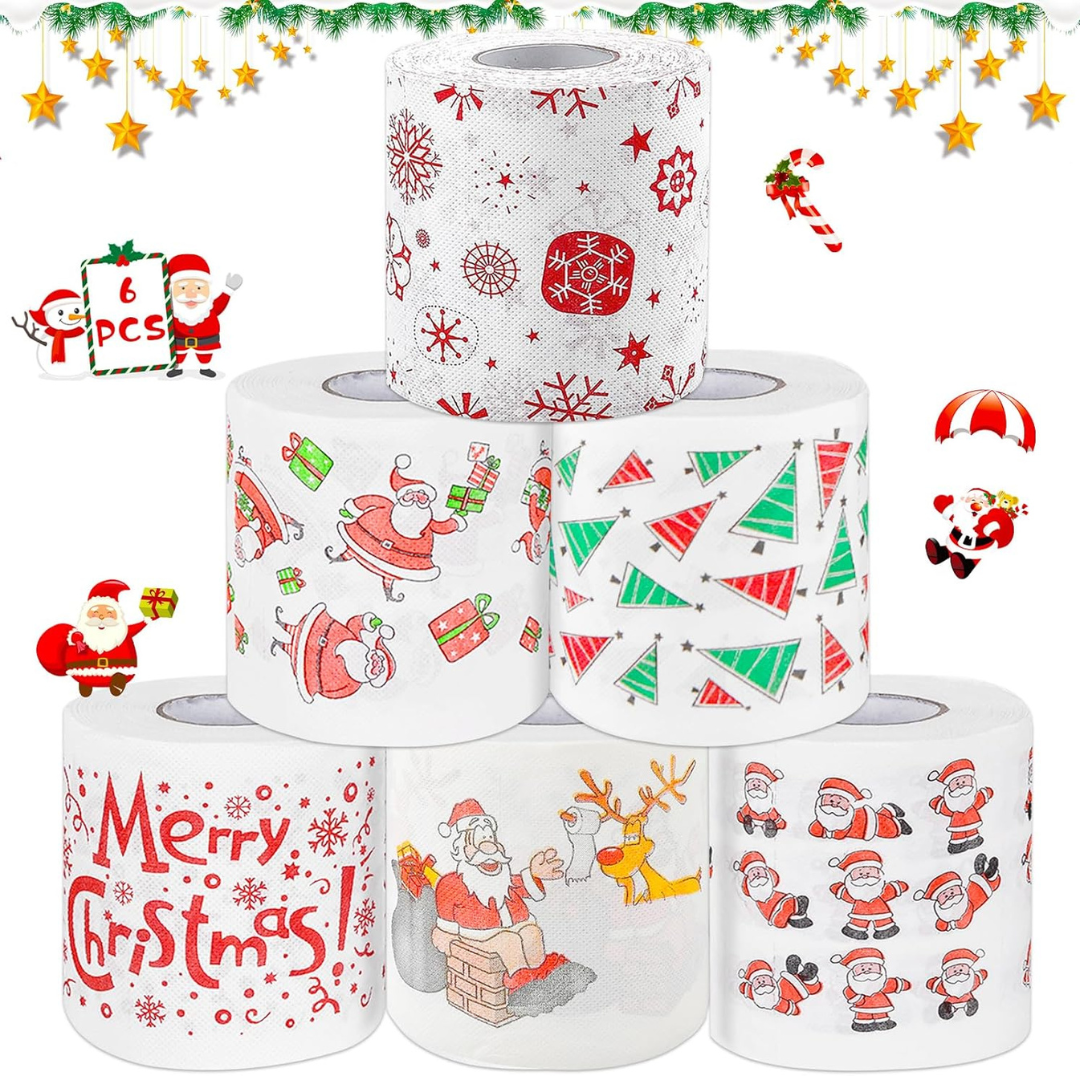 6 Rouleaux Papier Toilette Noël
