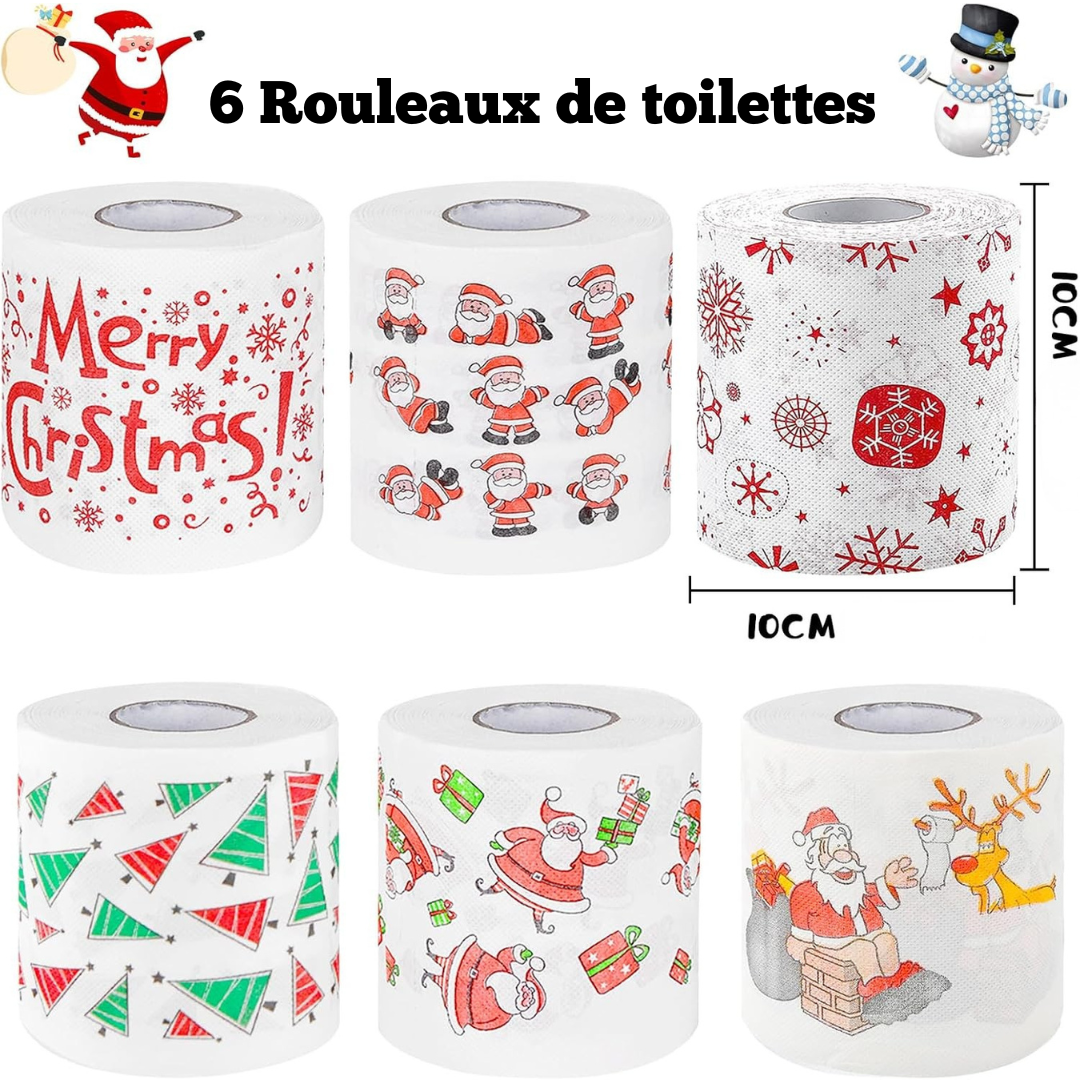 6 Rouleaux Papier Toilette Noël